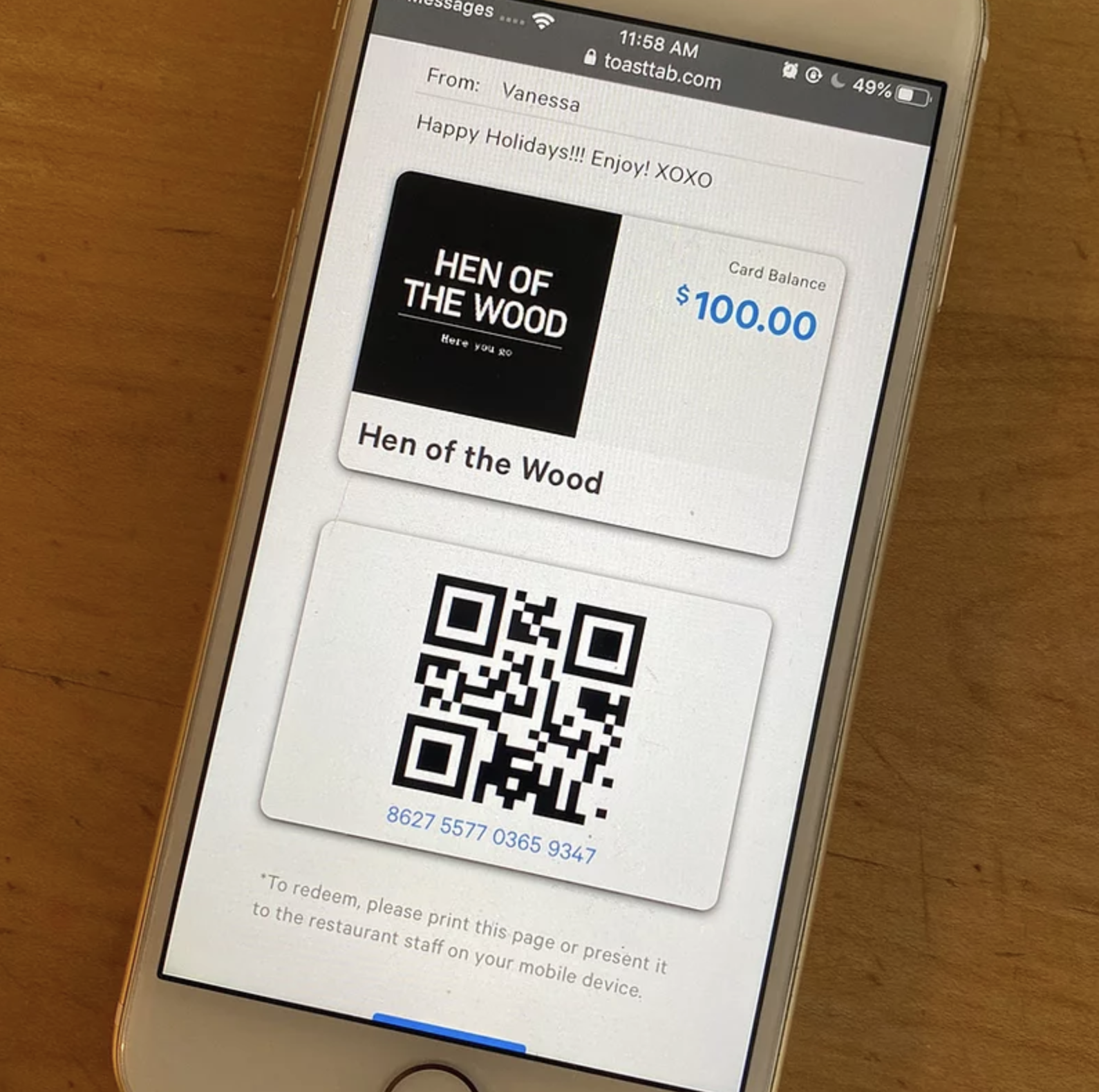 Gift Cards — Hen of the Wood